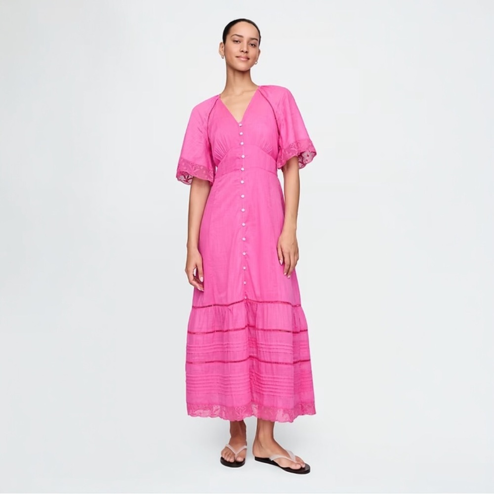 GAP Cottagecore Lace Trimmed Midi Dress NWT MEDIUM
